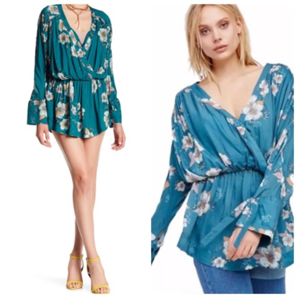 Free People Tuscan Dreams Printed Tunic sz M